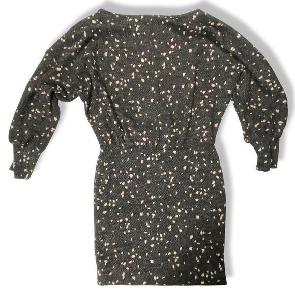 Sweater Dress, Roomy Sleeves Tight Skirt & Wide Neckline, Black & Cream, NWOT - Picture 2 of 10